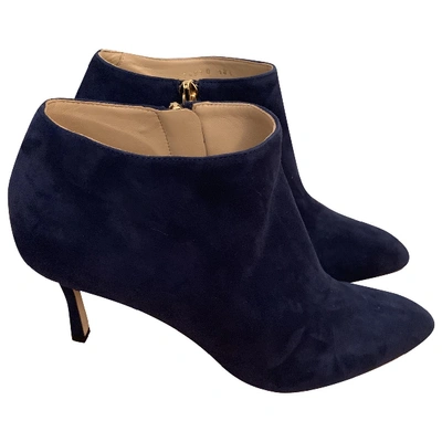 Pre-owned Sergio Rossi Ankle Boots In Navy