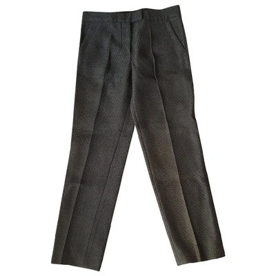 Pre-owned Fendi Wool Slim Trousers In Black