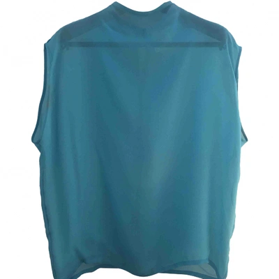 Pre-owned Saint Laurent Silk Blouse In Turquoise