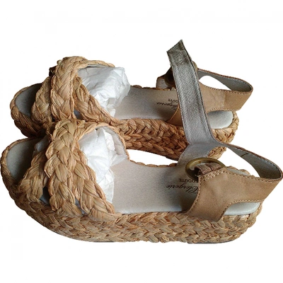 Pre-owned Robert Clergerie Cloth Sandals In Beige