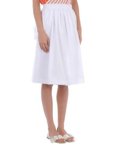 Jil Sander Knee Length Skirt In White