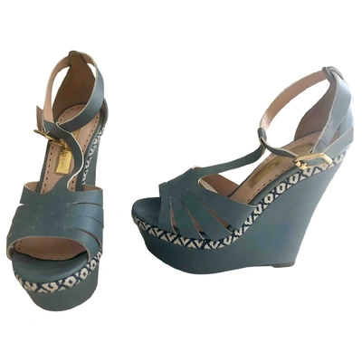 Pre-owned Rupert Sanderson Leather Sandals In Blue