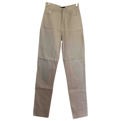 Pre-owned Trussardi Beige Cotton - Elasthane Jeans