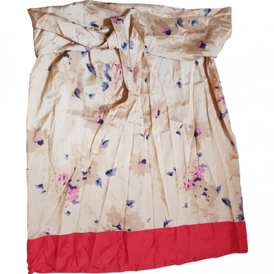 Pre-owned Dries Van Noten Silk Mid-length Skirt In Beige