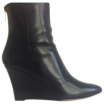 Pre-owned Jimmy Choo Leather Ankle Boots In Black