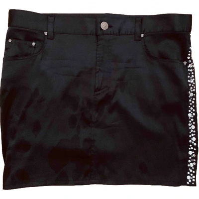 Pre-owned Versace Silk Mini Skirt In Black