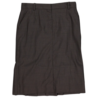 Pre-owned Louis Vuitton Wool Mid-length Skirt In Anthracite