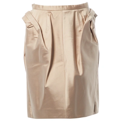 Pre-owned Louis Vuitton Silk Mini Skirt In Beige