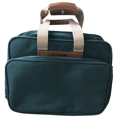 Pre-owned Lancel Cloth 24h Bag In Green