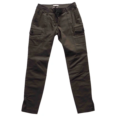 Pre-owned Burberry Straight Trousers In Khaki
