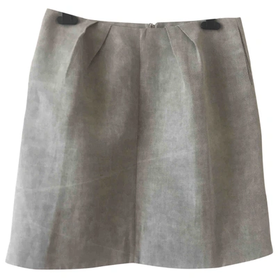 Pre-owned Marni Linen Mini Skirt In Grey