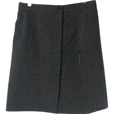 Pre-owned Giorgio Armani Wool Mini Skirt In Black