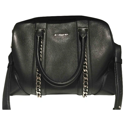 Pre-owned Givenchy Lucrezia Leather Bowling Bag In Black