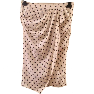 Pre-owned Moschino Silk Skirt In White