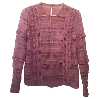 Pre-owned Self-portrait Jersey Top In Pink