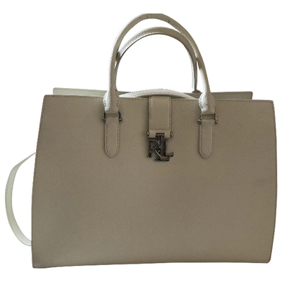 Pre-owned Ralph Lauren Rl 50 White Leather Handbag