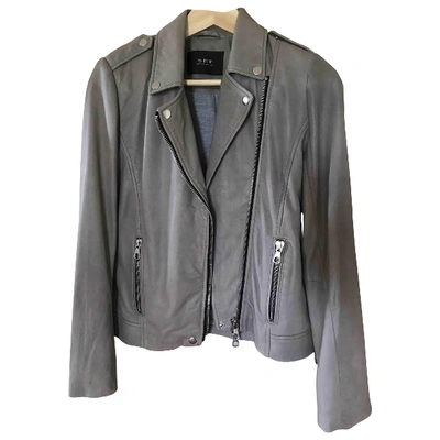 Pre-owned Set Leather Jacket In Beige