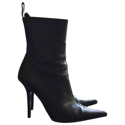Pre-owned Dsquared2 Leather Ankle Boots In Black