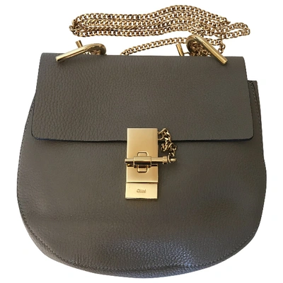 Pre-owned Chloé Drew Leather Handbag In Grey