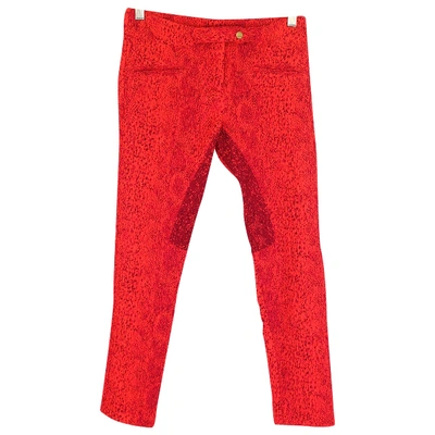 Pre-owned Roseanna Slim Pants In Red