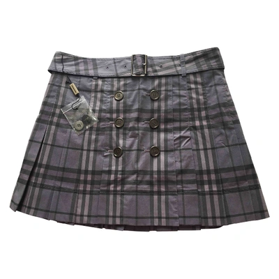 Pre-owned Burberry Mini Skirt In Purple
