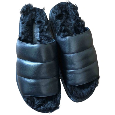 Pre-owned Marni Black Mongolian Lamb Sandals
