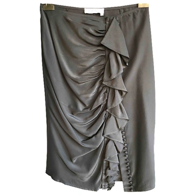 Pre-owned Saint Laurent Silk Mid-length Skirt In Black