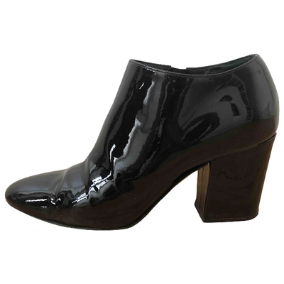 Pre-owned Sergio Rossi Black Patent Leather Ankle Boots