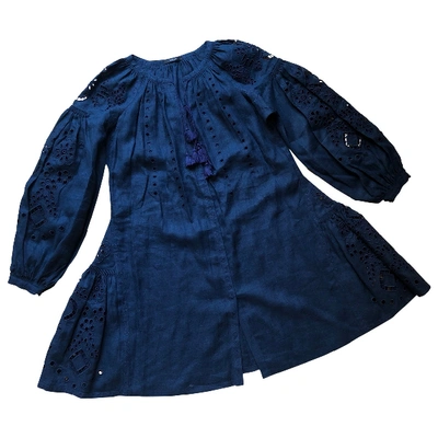 Pre-owned Vita Kin Linen Mid-length Dress In Blue