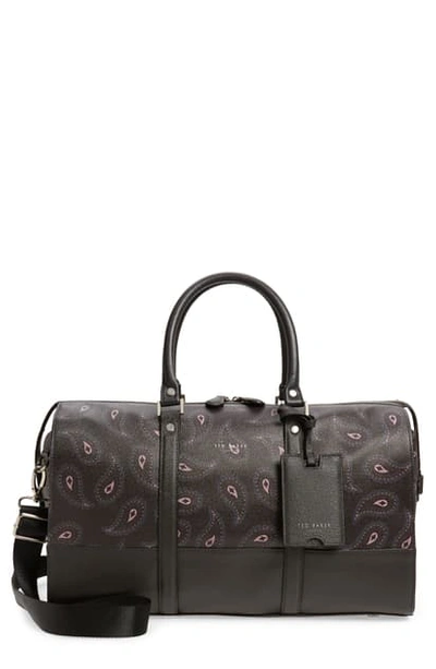Ted Baker Paysey Printed Holdall In Navy