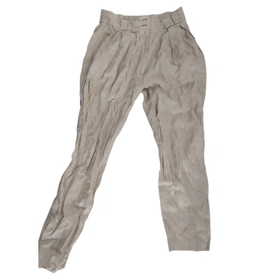 Pre-owned Giorgio Armani Linen Short Pants In Beige