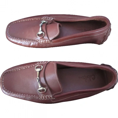 Pre-owned Cole Haan Leather Flats In Brown