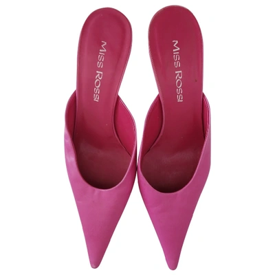 Pre-owned Sergio Rossi Leather Mules In Pink