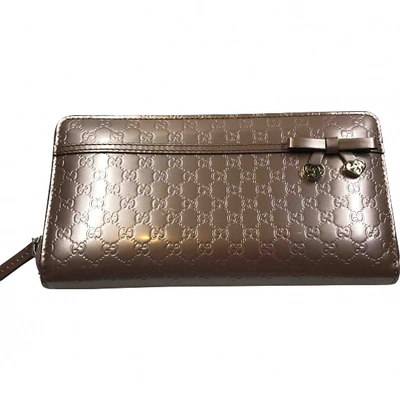 Pre-owned Gucci Leather Wallet In Metallic