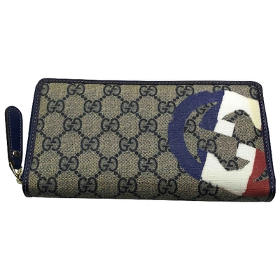 Pre-owned Gucci Cloth Wallet In Blue