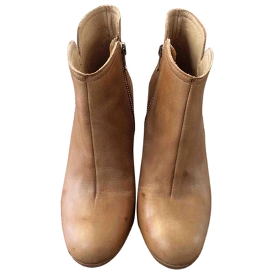 Pre-owned Hope Beige Leather Ankle Boots
