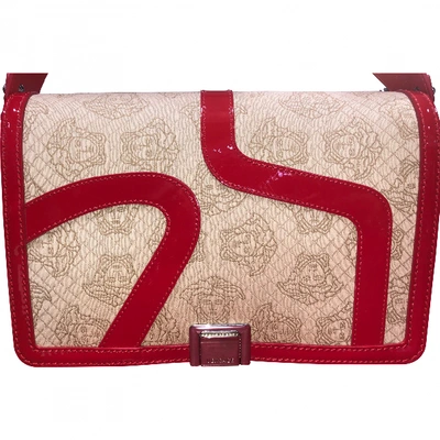Pre-owned Versace Patent Leather Handbag In Red