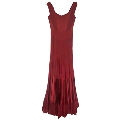 Pre-owned Zac Posen Silk Maxi Dress In Red