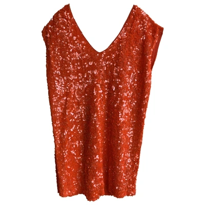 Pre-owned P.a.r.o.s.h Glitter Mini Dress In Red
