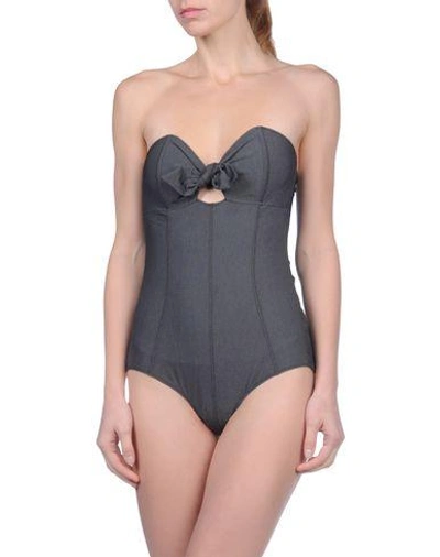 Lisa Marie Fernandez One-piece Swimsuits In Steel Grey