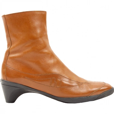 Pre-owned Hogan Leather Ankle Boots In Brown