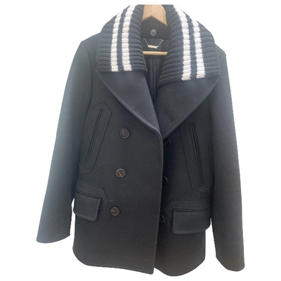 Pre-owned Givenchy Wool Peacoat In Black