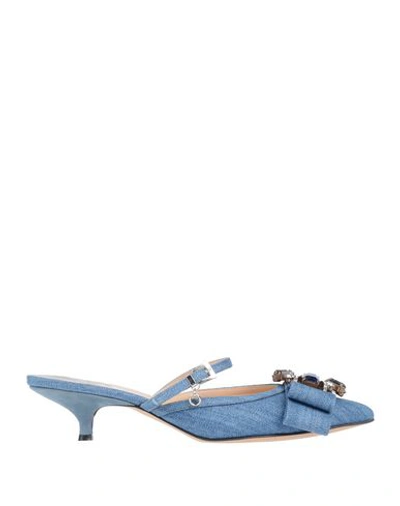 O Jour Mules In Blue