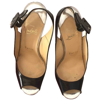 Pre-owned Christian Louboutin Patent Leather Sandals In Black