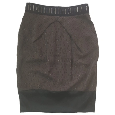 Pre-owned Paule Ka Silk Mini Skirt In Grey