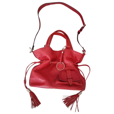 Pre-owned Lancel 1er Flirt Leather Handbag In Red