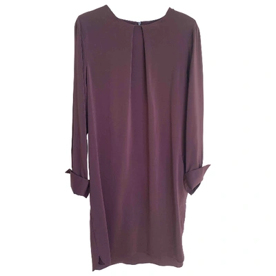 Pre-owned Brunello Cucinelli Silk Mid-length Dress In Purple