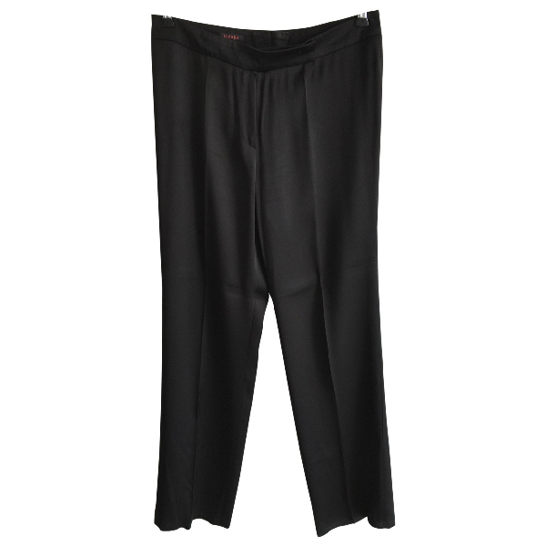 Pre-owned Escada Black Silk Trousers | ModeSens