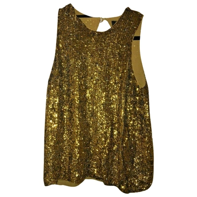 Pre-owned French Connection Glitter Blouse In Gold