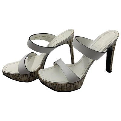 Pre-owned Casadei Leather Mules In White